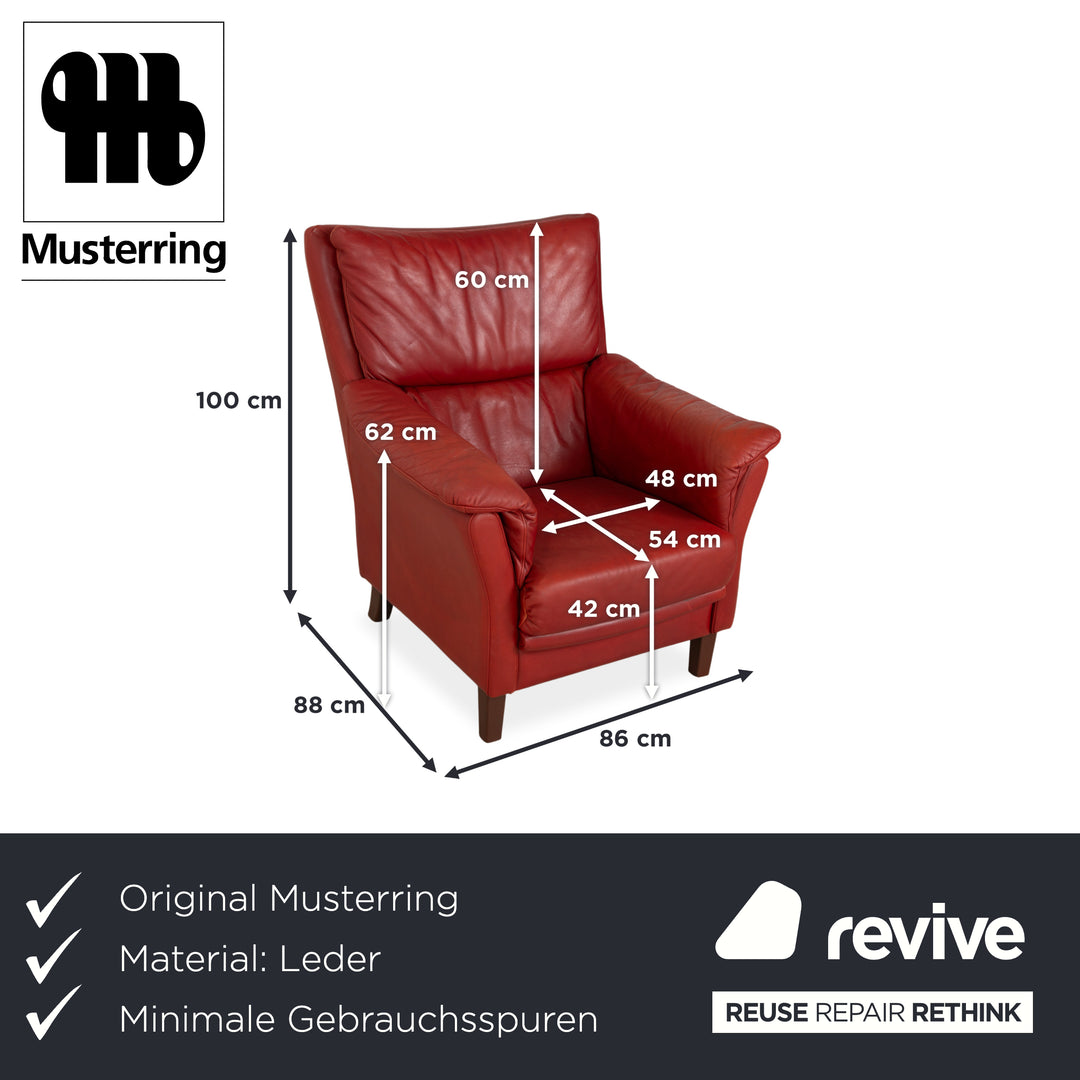 Musterring Leder Sessel Rot Braun
