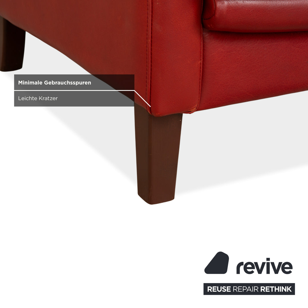 Musterring Leder Sessel Rot Braun