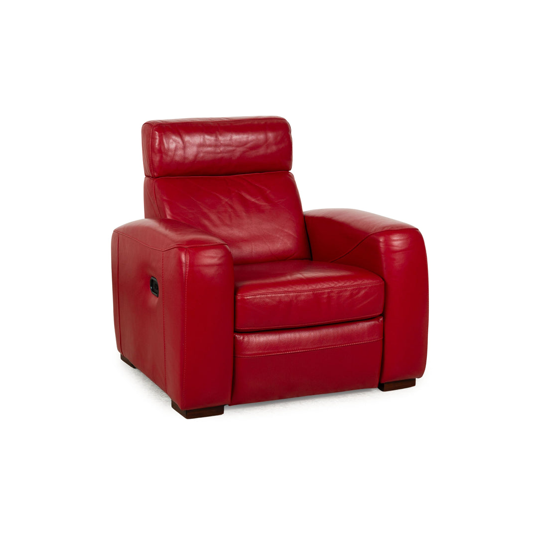 Musterring Leather Armchair Red manual function