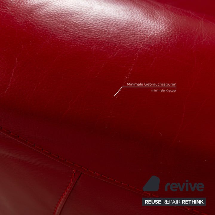 Musterring Leather Armchair Red manual function