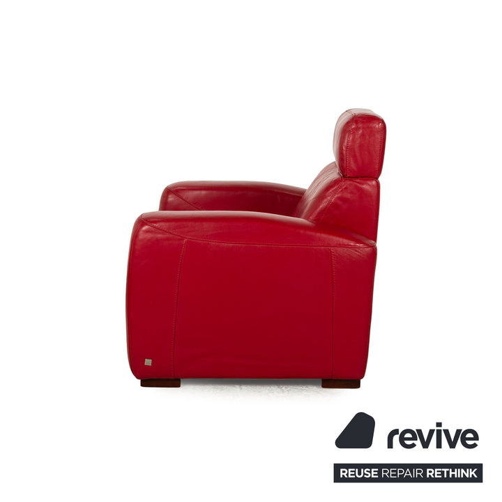 Musterring Leather Armchair Red manual function