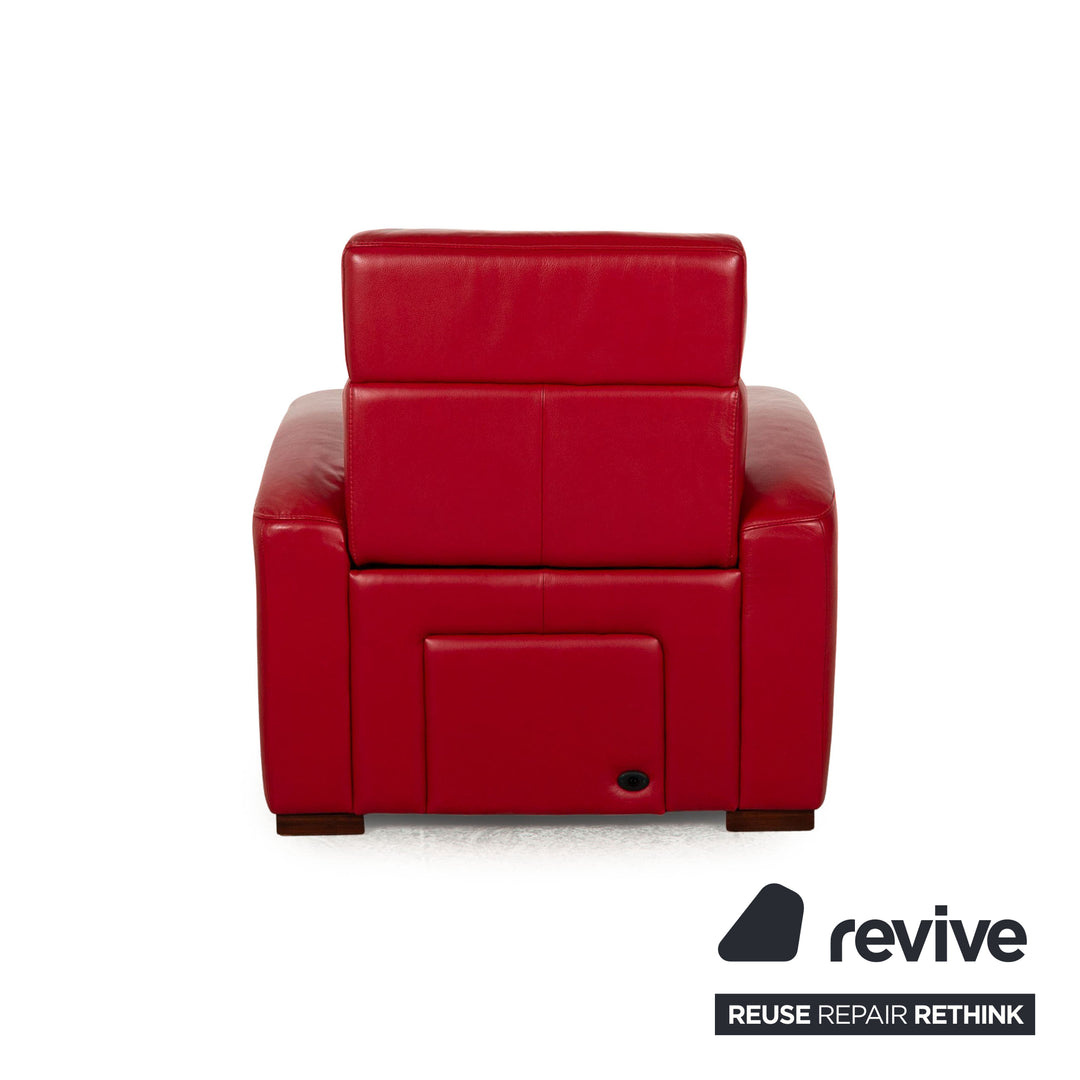 Musterring Leather Armchair Red manual function