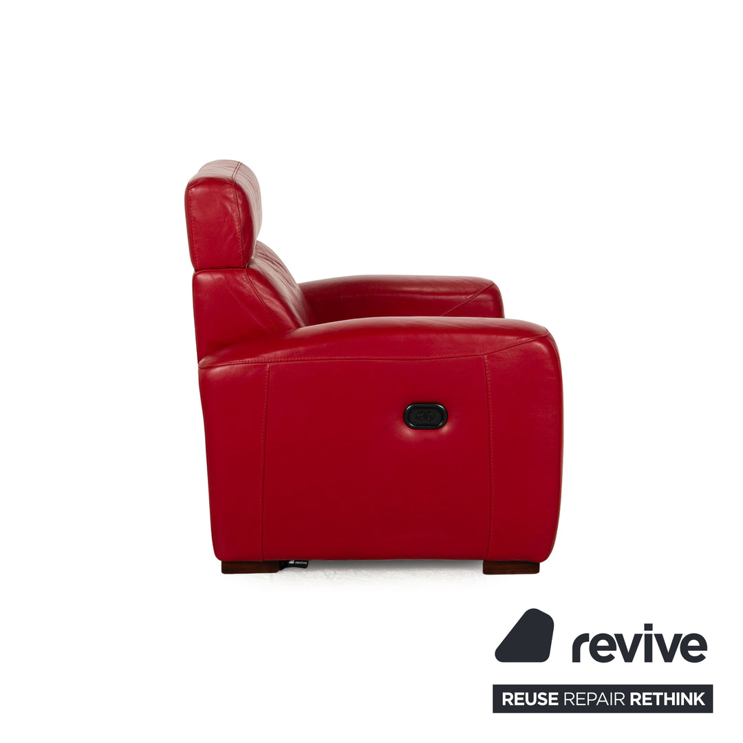 Musterring Leather Armchair Red manual function