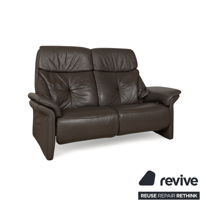 Musterring Leather Sofa Set Brown Three-Seater Two-Seater Armchair Couch