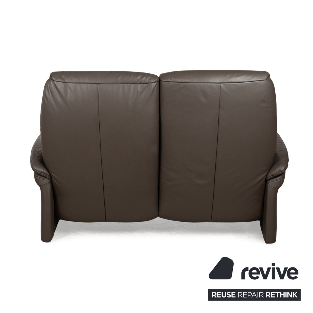 Musterring Leather Two-Seater Brown Manual Function Sofa Couch