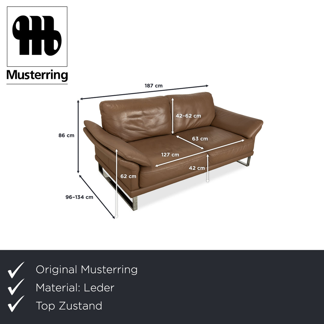 Musterring Leder Zweisitzer Braun Taupe Sofa Couch