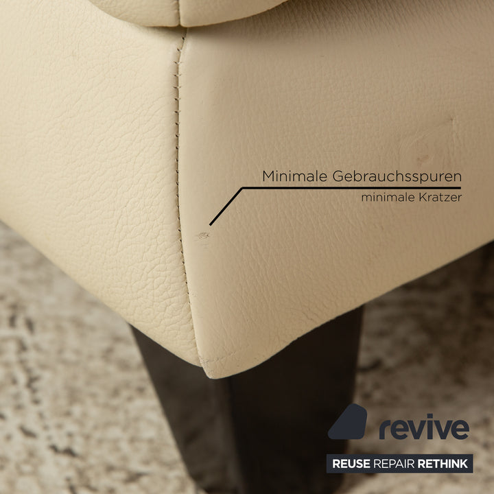 Sample ring leather two-seater cream sofa couch