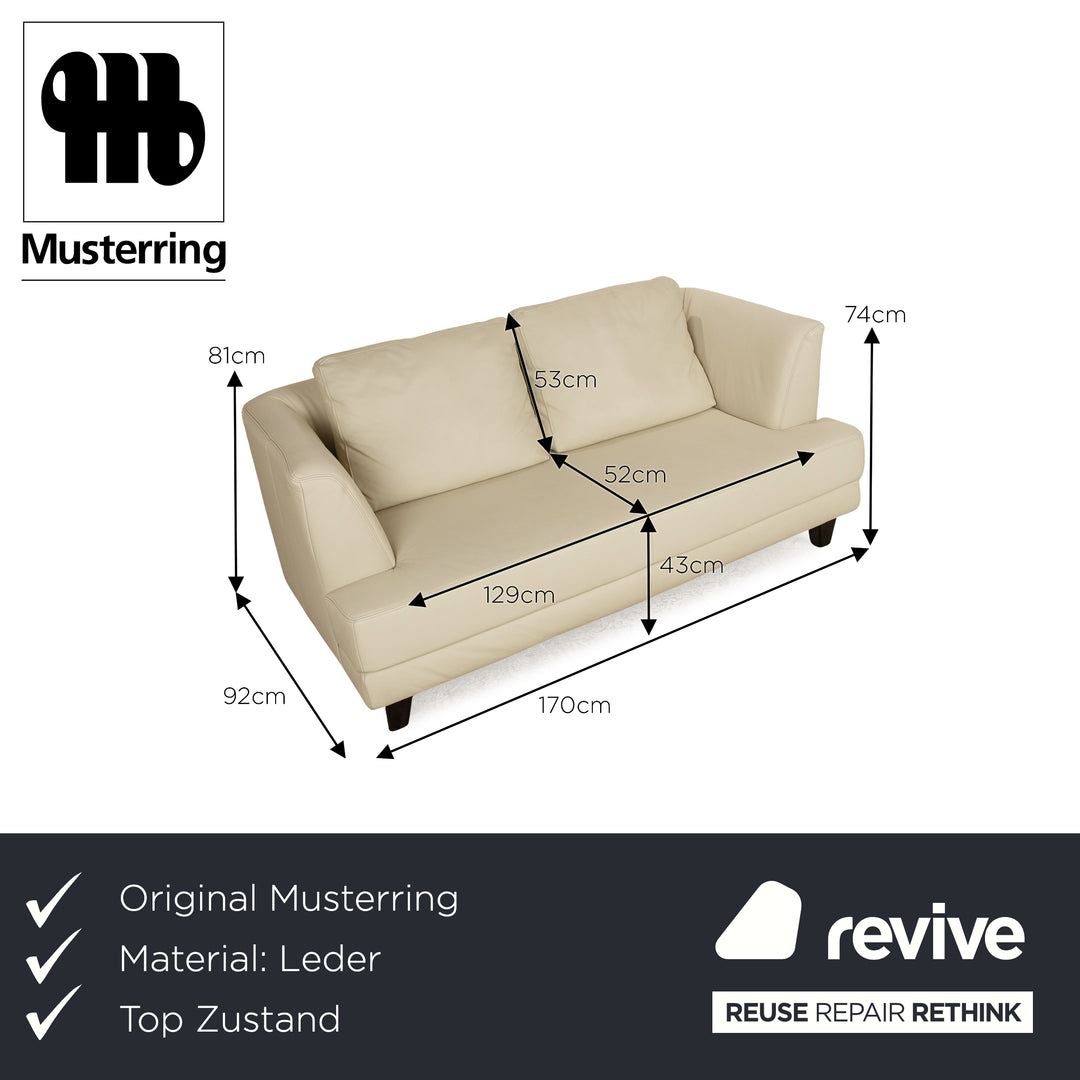 Sample ring leather two-seater cream sofa couch