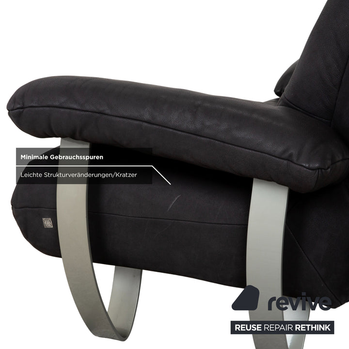 Musterring Leder Zweisitzer Schwarz Sofa Couch