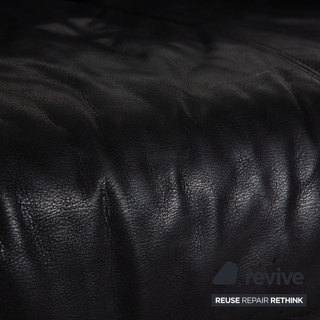 Musterring læder to-personers sort sofa