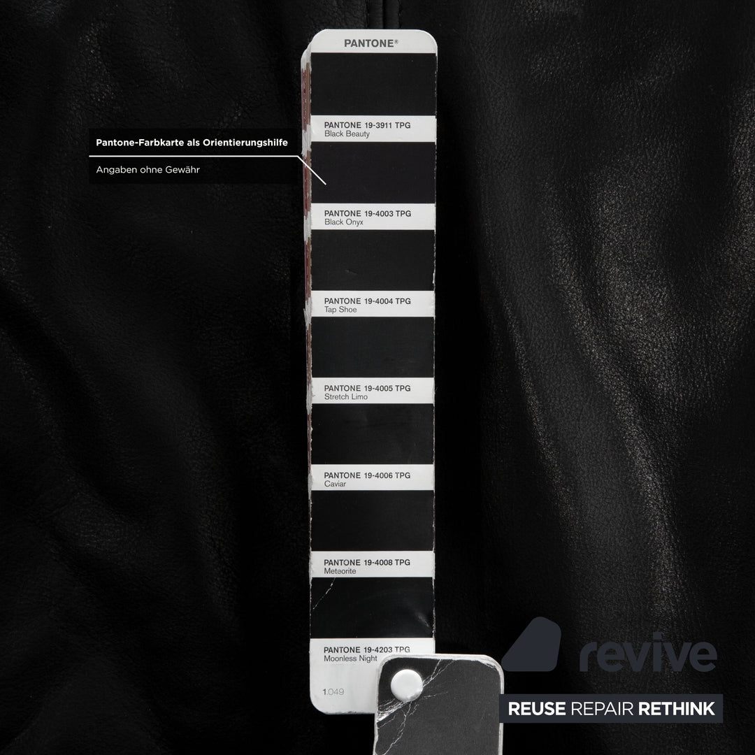 Musterring Leder Zweisitzer Schwarz Sofa Couch