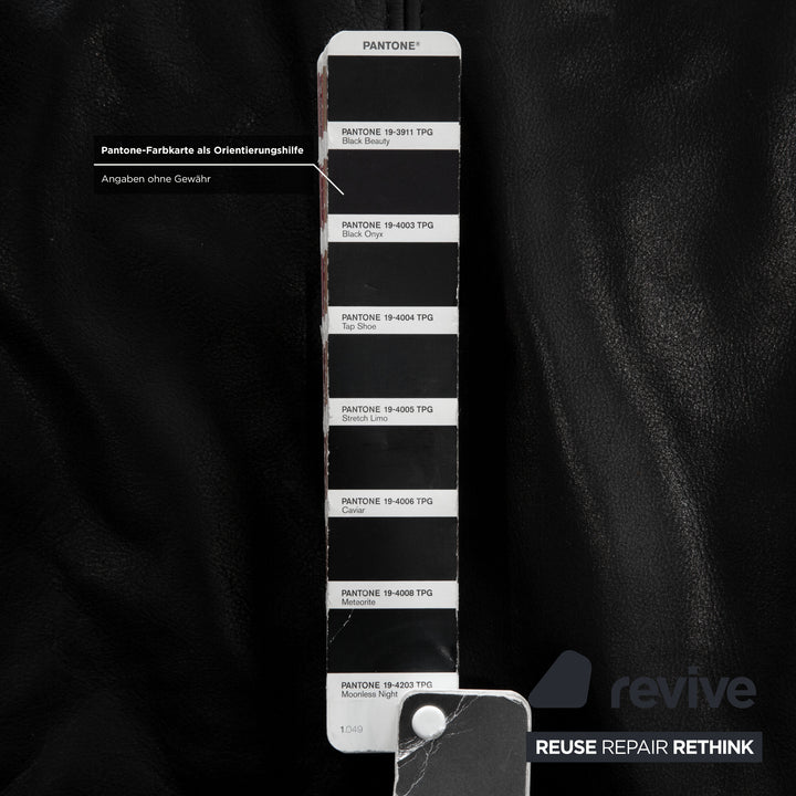 Musterring Leder Zweisitzer Schwarz Sofa Couch