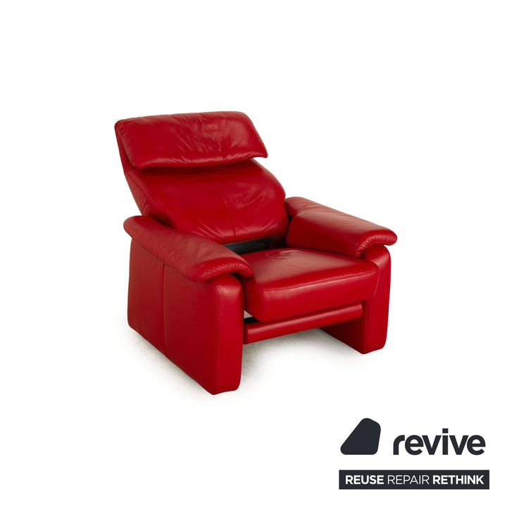 Sample ring MR 2450 leather armchair red manual function