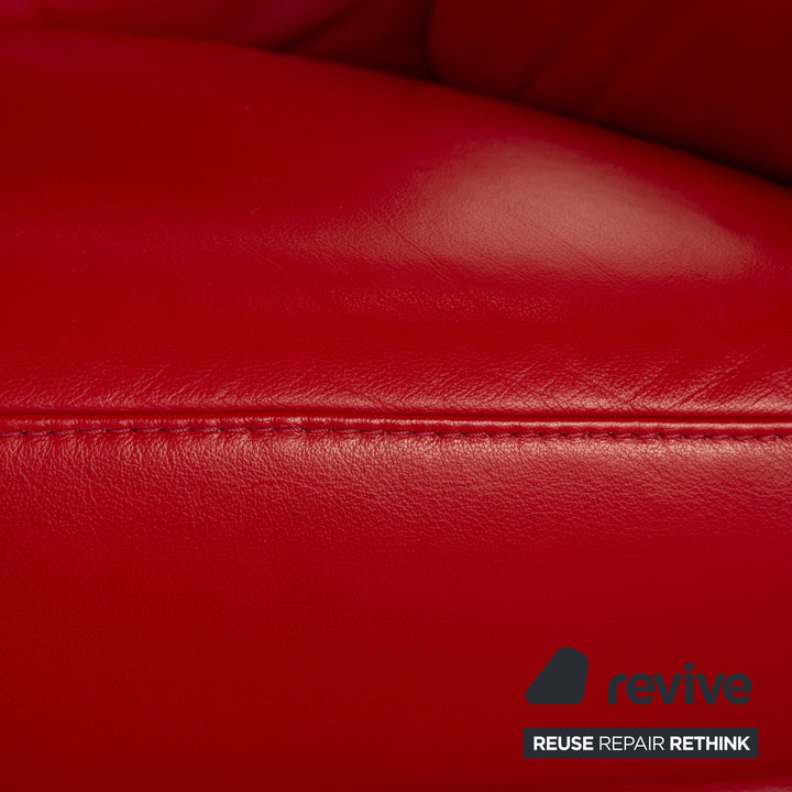 Sample ring MR 2450 leather armchair red manual function