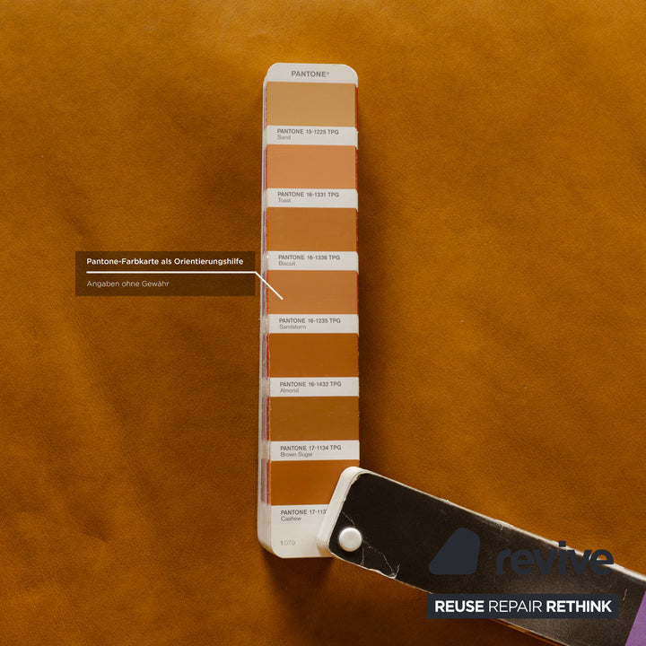 Musterring MR 2490 Leather Corner Sofa Yellow Turmeric Electric Function Récamière Left Sofa Couch