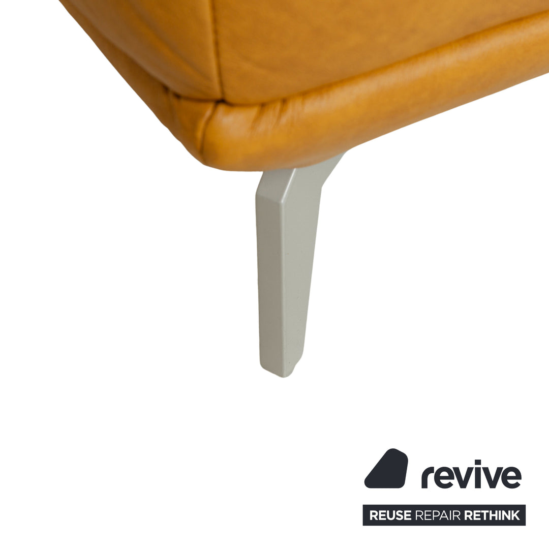 Musterring MR 2490 Leather Corner Sofa Yellow Turmeric Electric Function Récamière Left Sofa Couch