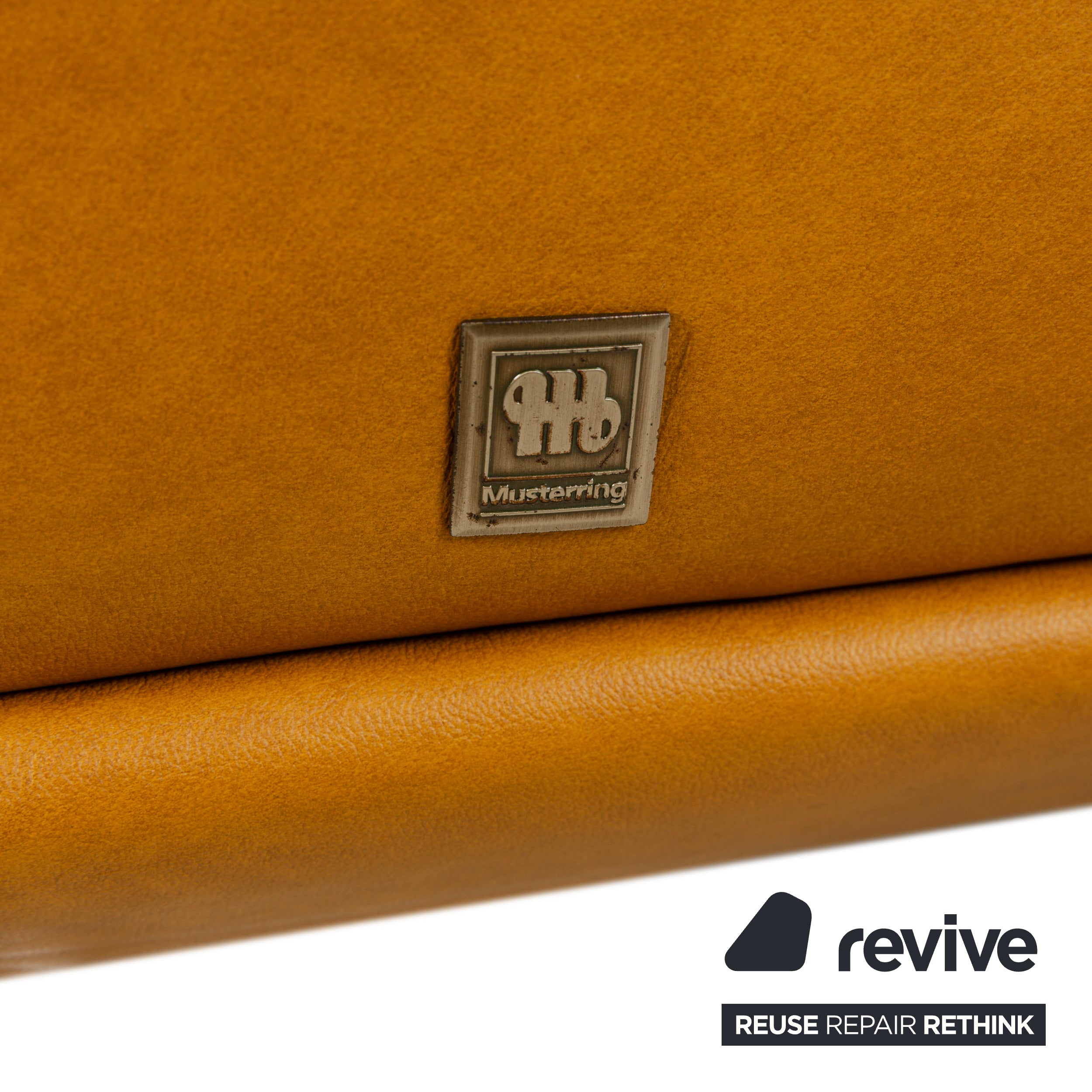 Musterring MR 2490 Leder Ecksofa Gelb Kurkuma elektr. Funktion Récamière  links Sofa Couch