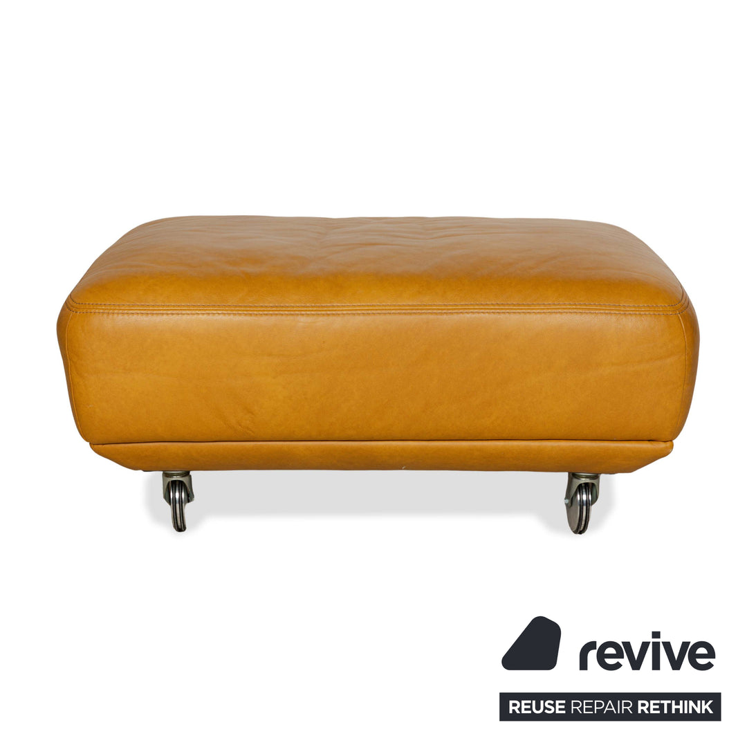 Musterring MR 2490 Leather Stool Yellow Turmeric