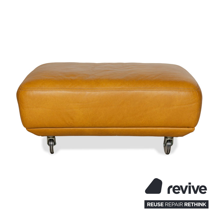 Musterring MR 2490 Leather Stool Yellow Turmeric