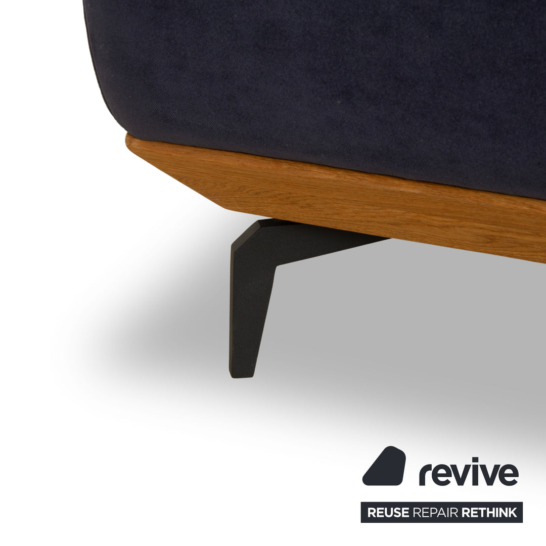 Musterring MR 2490 fabric corner sofa blue chaise longue left sofa couch manual function