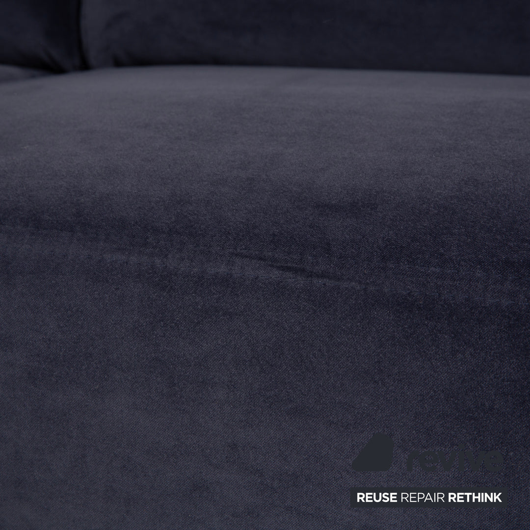 Musterring MR 2490 fabric corner sofa blue chaise longue left sofa couch manual function