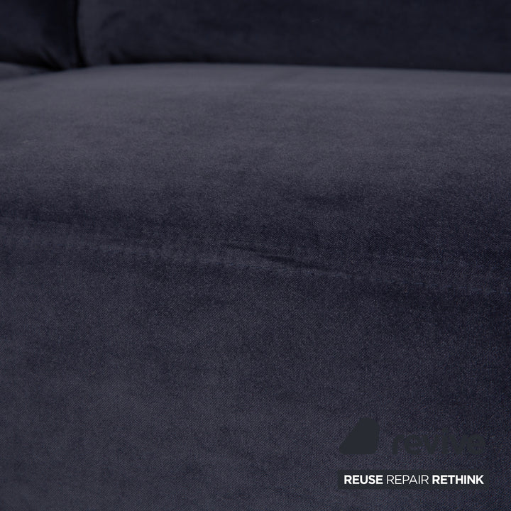 Musterring MR 2490 fabric corner sofa blue chaise longue left sofa couch manual function