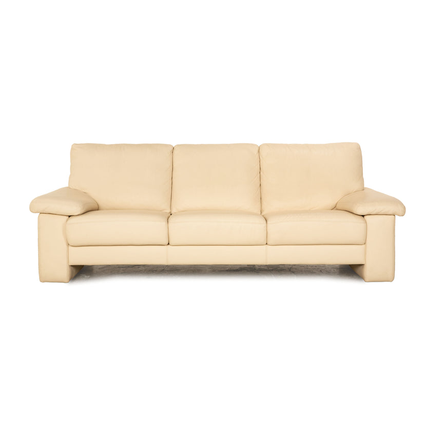 Musterring MR 2830 Leder Dreisitzer Creme Sofa Couch