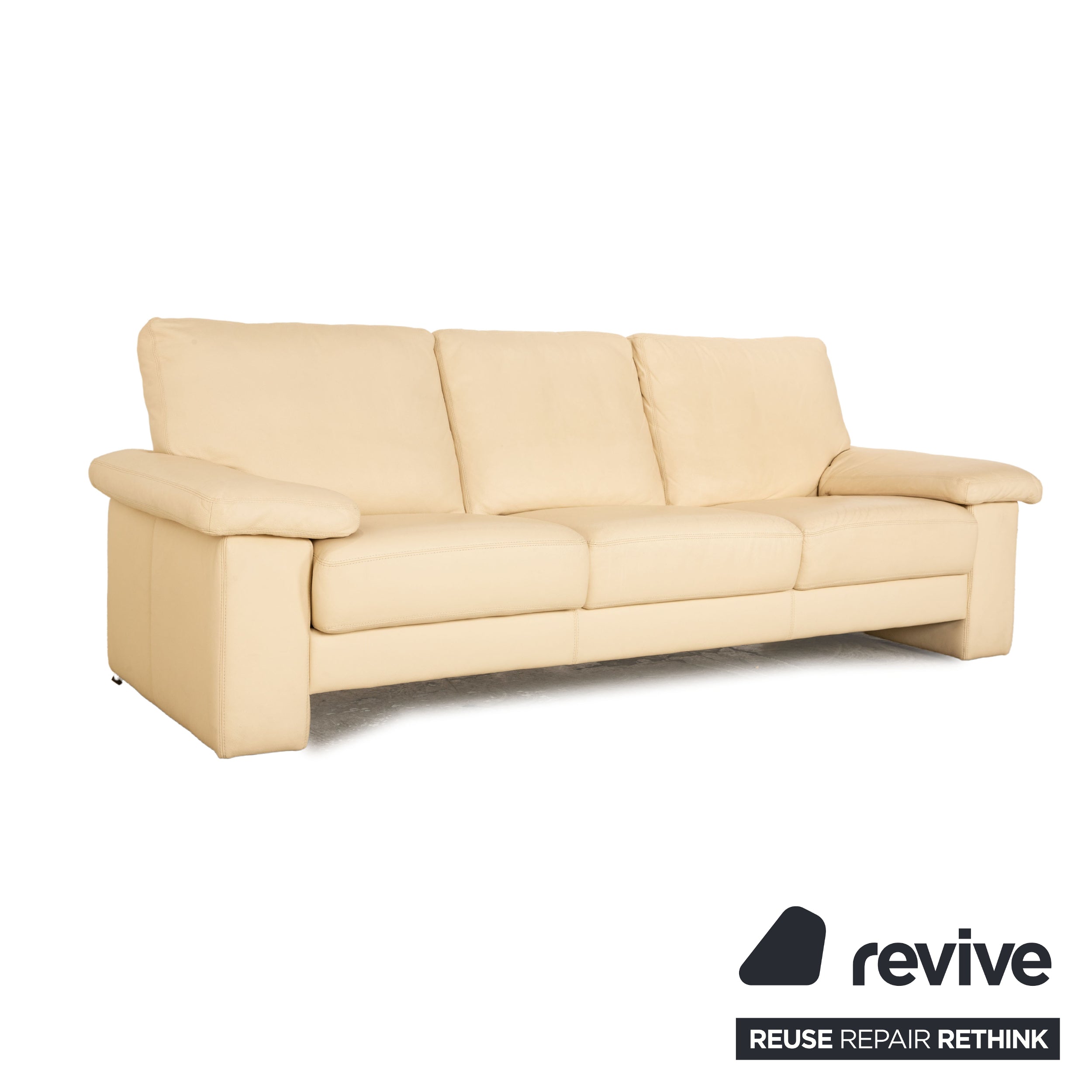 Musterring MR 2830 Leder Dreisitzer Creme Sofa Couch