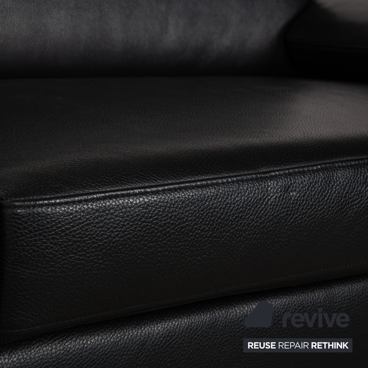 Musterring MR 2875 Leder Zweisitzer Schwarz Sofa Couch