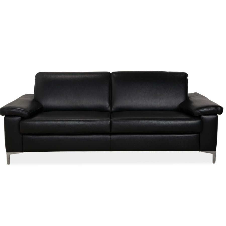 Musterring MR 2875 Leather Two-Seater Black Sofa Couch