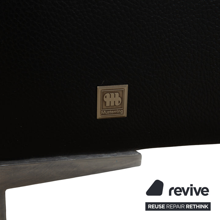 Canapé deux places en cuir noir Musterring MR 2875