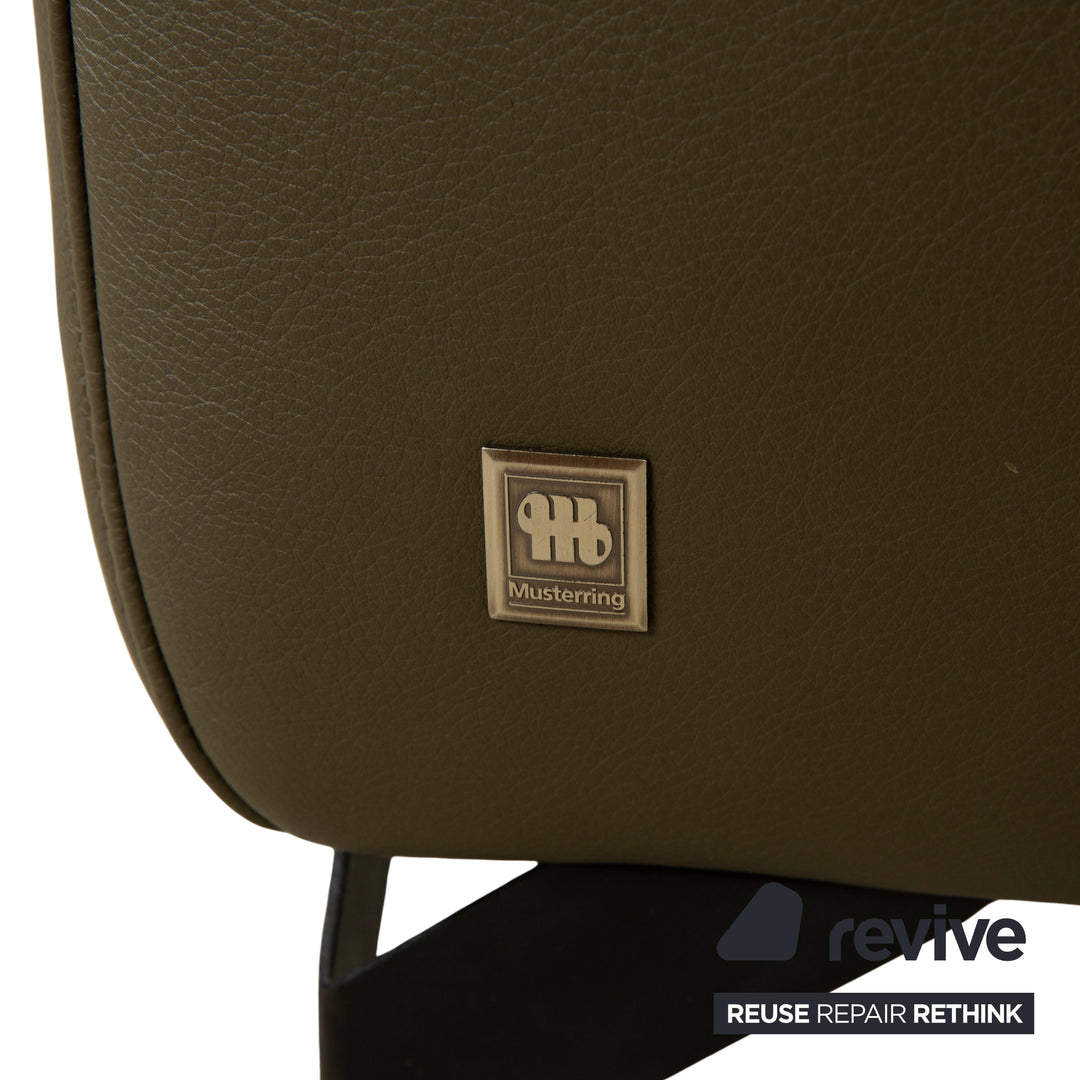 Musterring MR 370 Leather Corner Sofa Olive Green Manual and Electric Function Sofa Couch