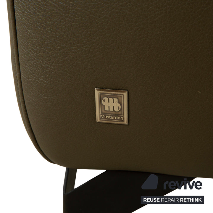 Musterring MR 370 Leather Corner Sofa Olive Green Manual and Electric Function Sofa Couch