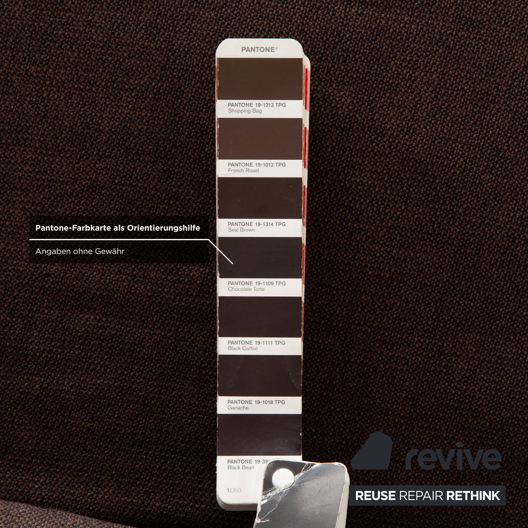 Canapé d'angle en tissu marron Musterring MR 370 avec fonction manuelle