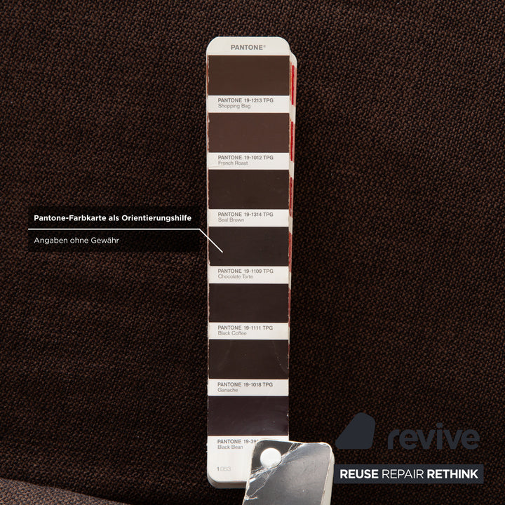 Canapé d'angle en tissu marron Musterring MR 370 avec fonction manuelle