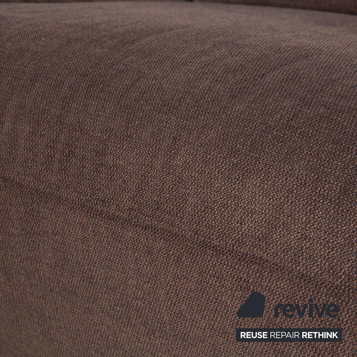 Canapé d'angle en tissu marron Musterring MR 370 avec fonction manuelle