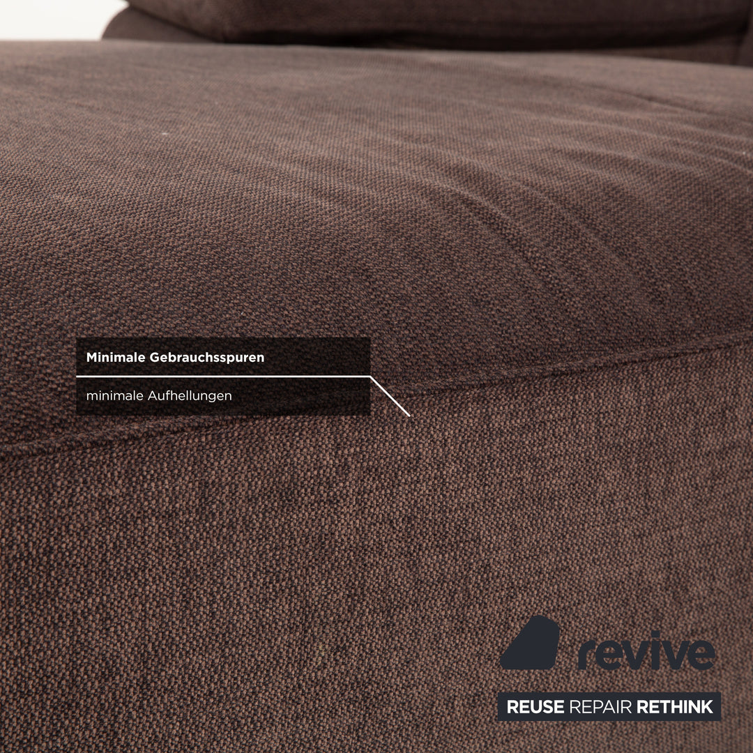 Canapé d'angle en tissu marron Musterring MR 370 avec fonction manuelle