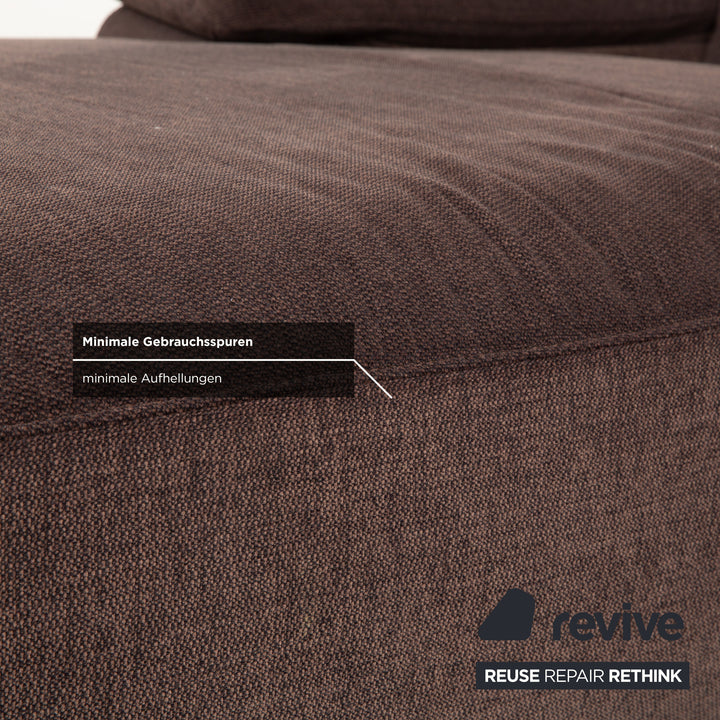 Canapé d'angle en tissu marron Musterring MR 370 avec fonction manuelle