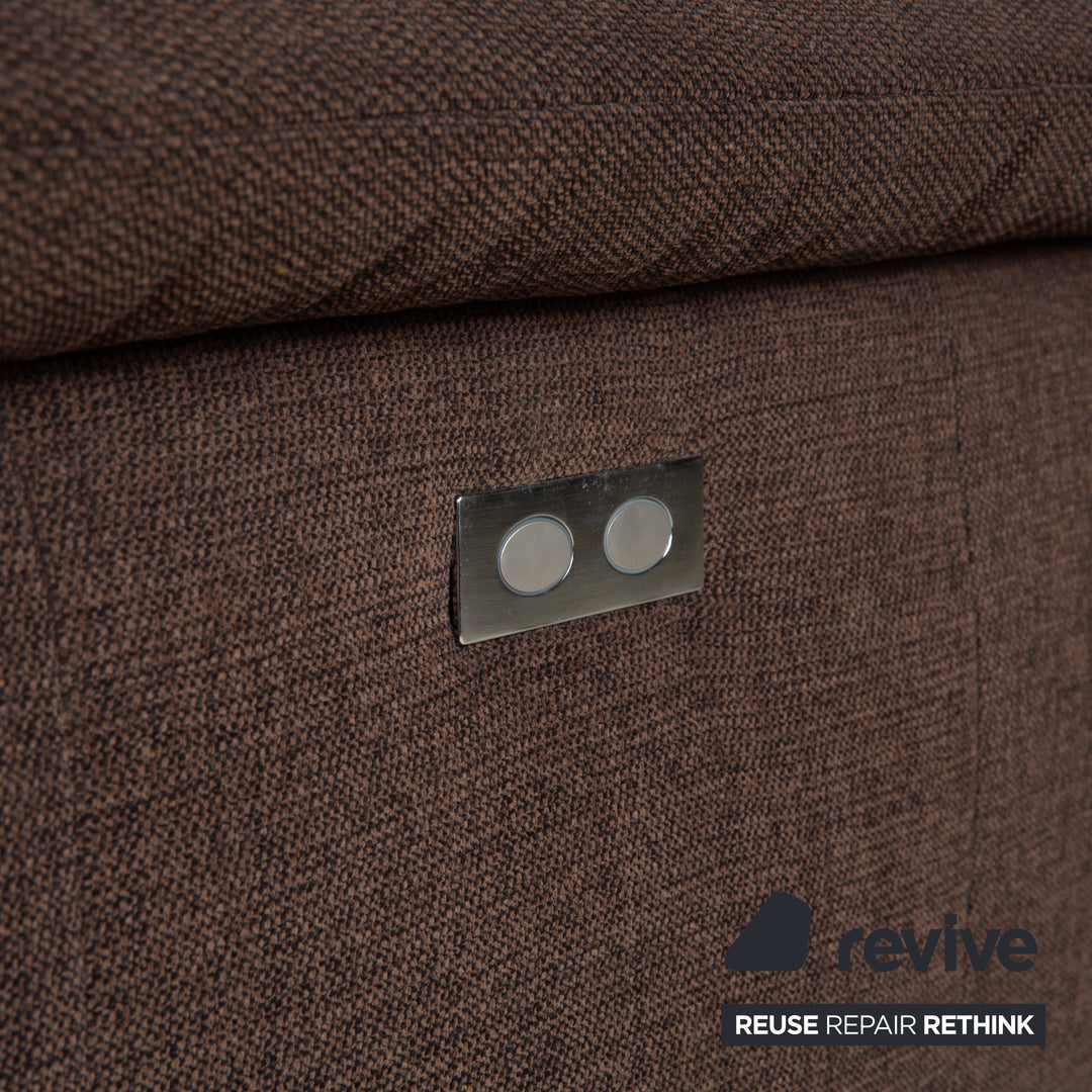 Canapé d'angle en tissu marron Musterring MR 370 avec fonction manuelle