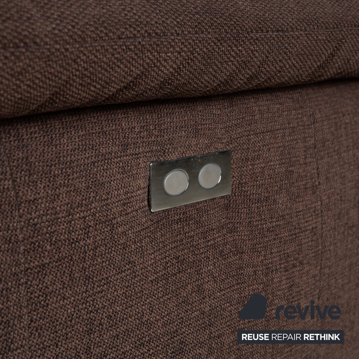 Canapé d'angle en tissu marron Musterring MR 370 avec fonction manuelle