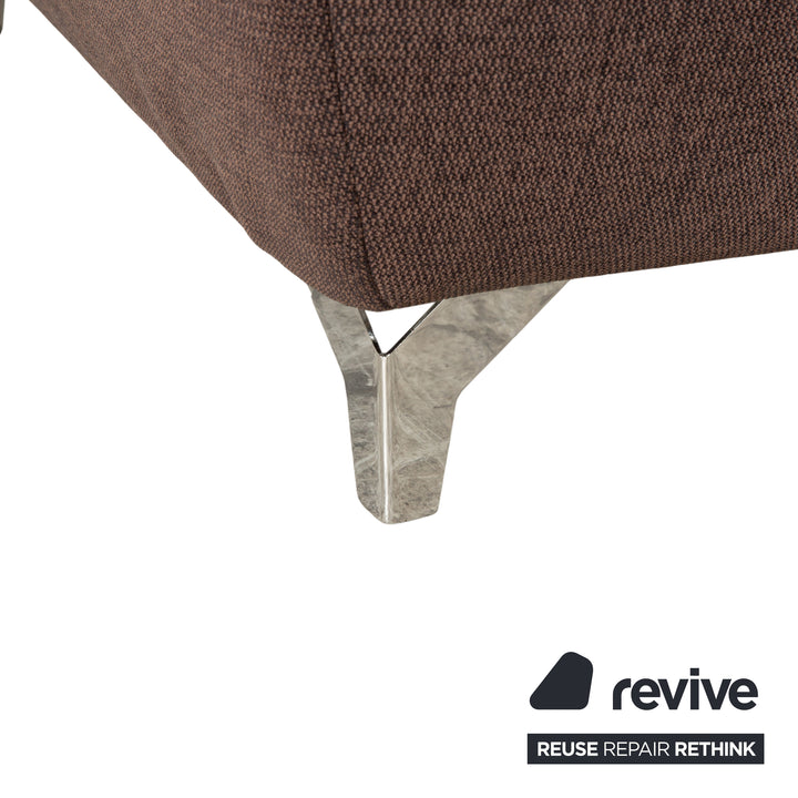 Canapé d'angle en tissu marron Musterring MR 370 avec fonction manuelle