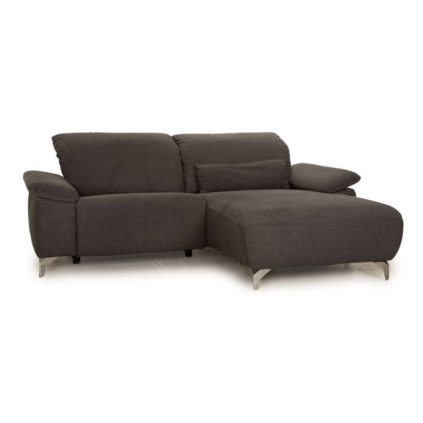Musterring MR 370 fabric corner sofa dark grey chaise longue right electric function sofa couch