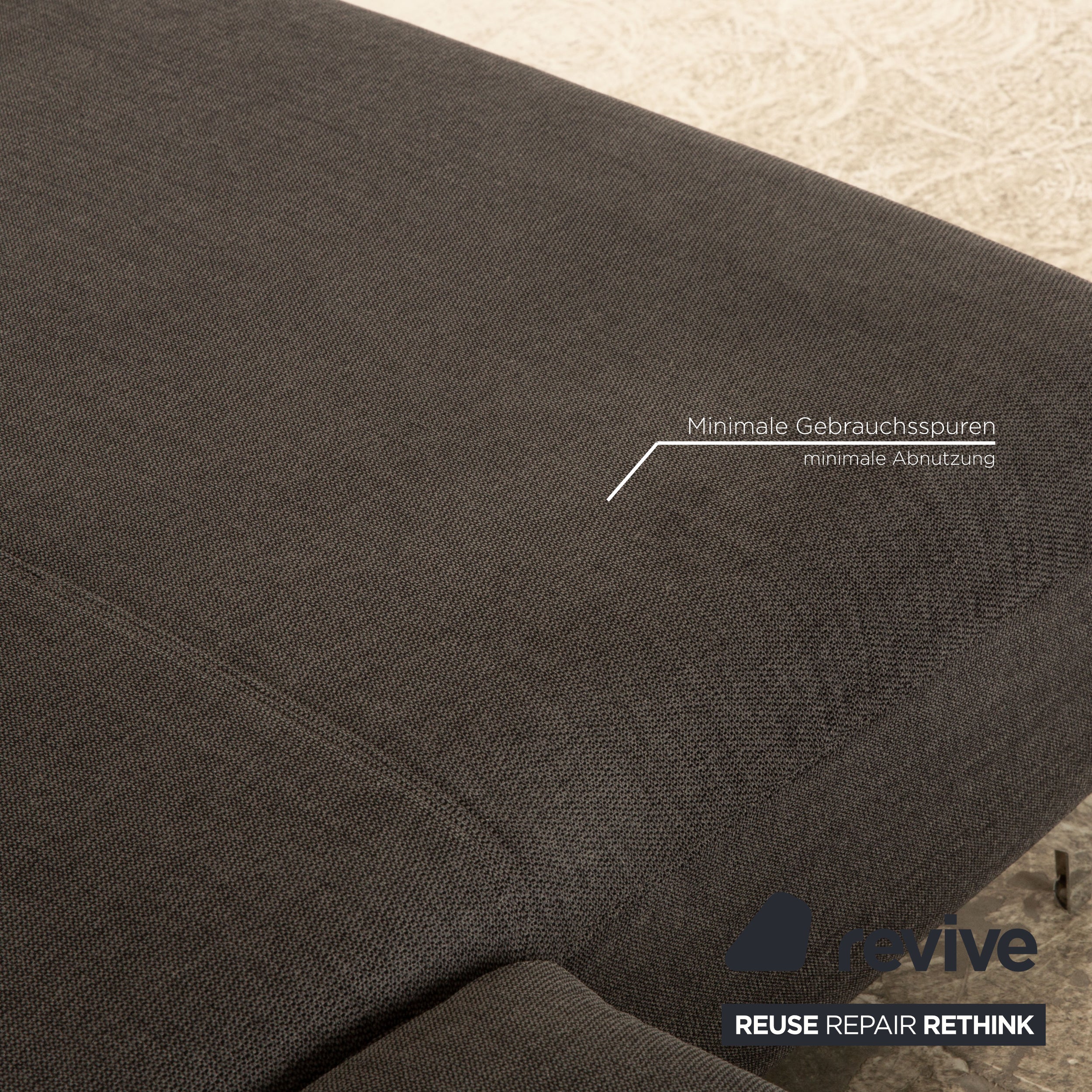 Musterring MR 370 Stoff Ecksofa Dunkelgrau Recamiere Rechts elektrische Funktion Sofa Couch