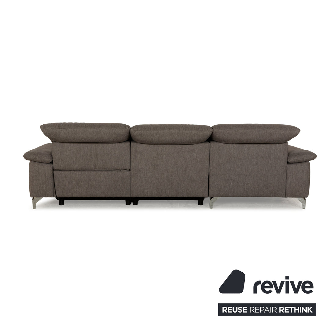 Musterring MR 370 Stoff Ecksofa Grau Braun Recamiere links Sofa Couch manuelle Funktion