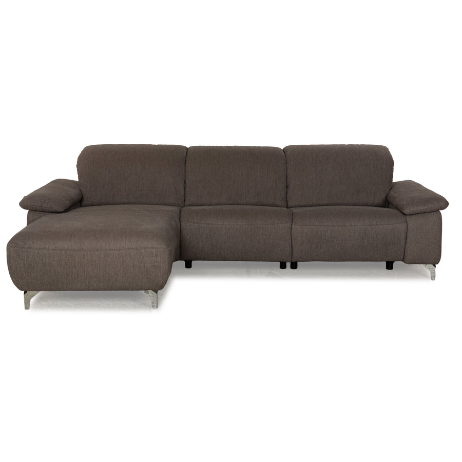 Musterring MR 370 Stoff Ecksofa Grau Braun Recamiere links Sofa Couch manuelle Funktion