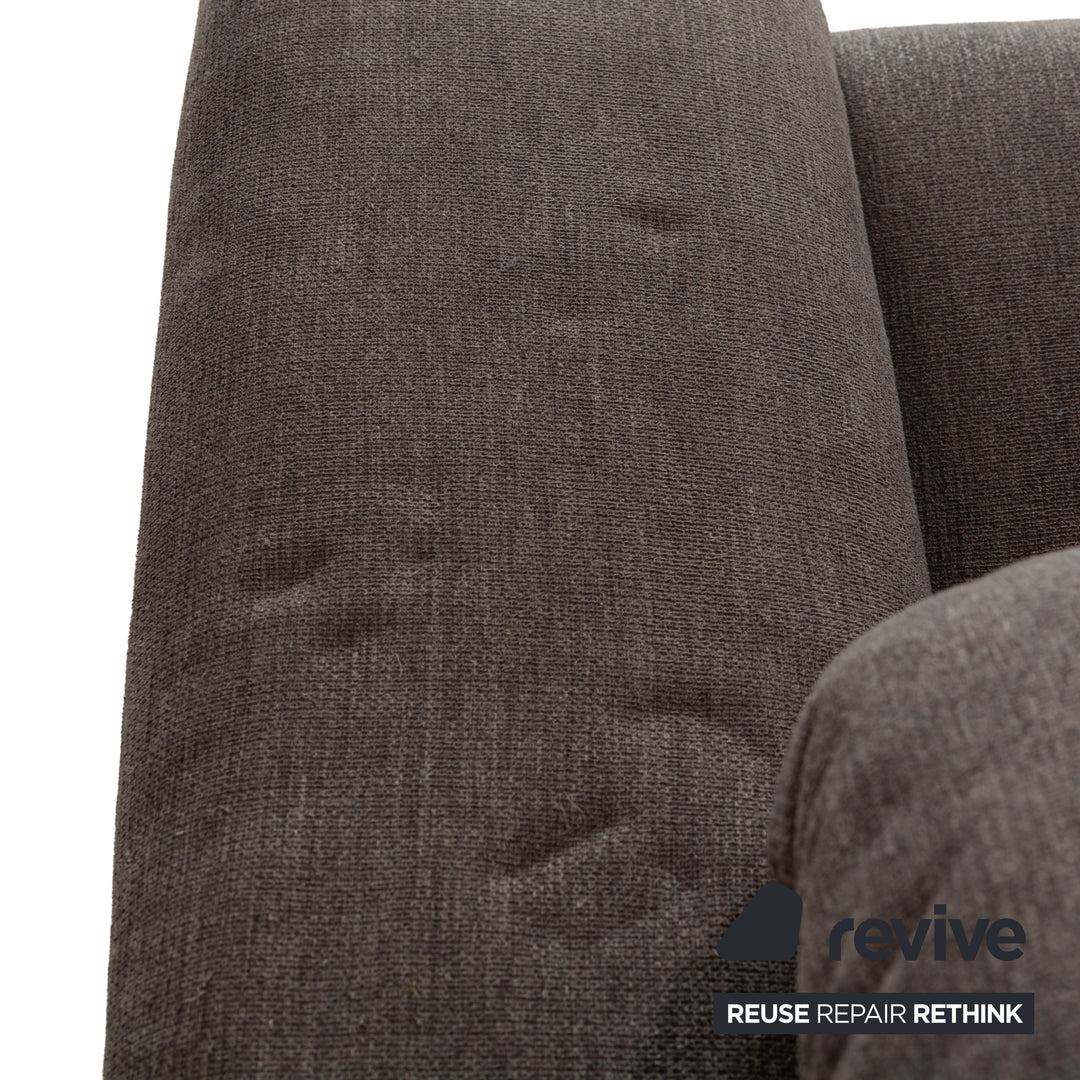 Musterring MR 370 Stoff Ecksofa Grau Braun Recamiere links Sofa Couch manuelle Funktion