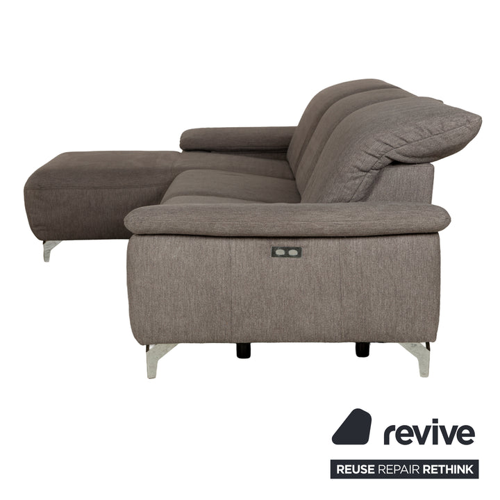 Musterring MR 370 Stoff Ecksofa Grau Braun Recamiere links Sofa Couch manuelle Funktion