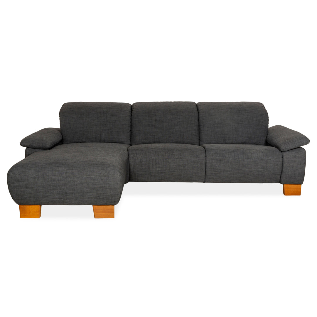 Musterring MR 370 fabric corner sofa grey chaise longue left sofa couch