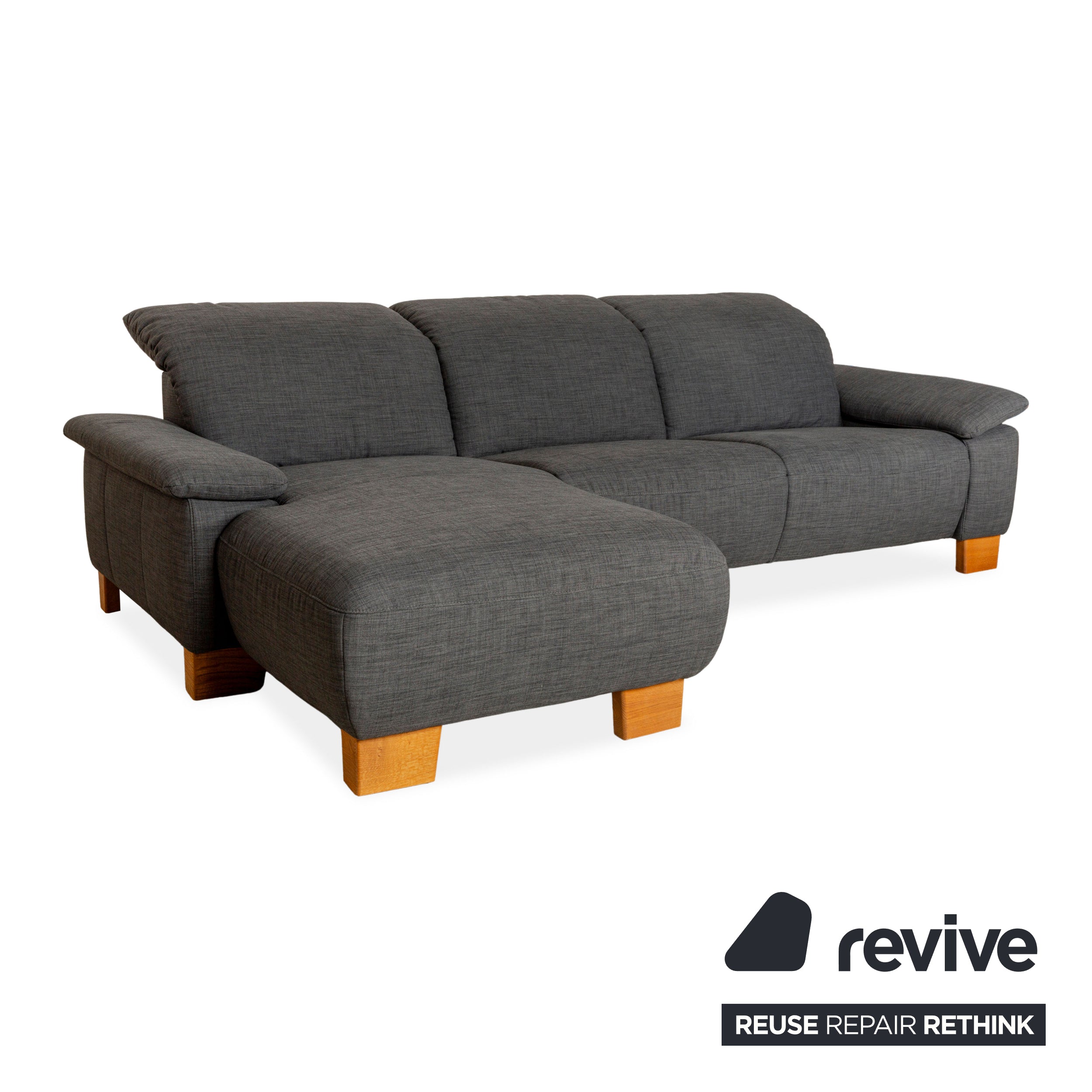 Musterring MR 370 Stoff Ecksofa Grau	Recamiere links Sofa Couch