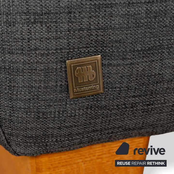 Canapé d'angle en tissu gris Musterring MR 370 avec méridienne gauche